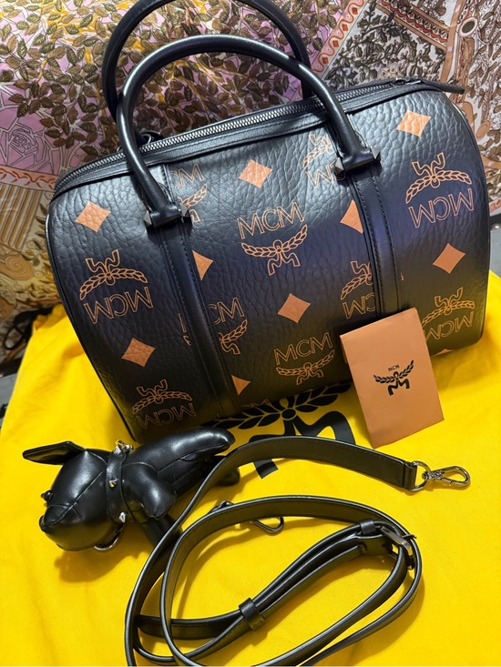 MCM Handbags - MCM Black and Cognac Visetos Dome Satchel (will not entertain low bids)video!!
